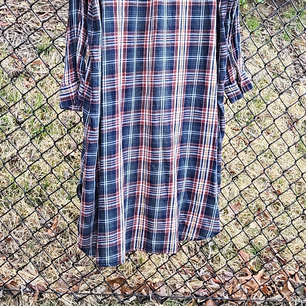 Natural life plaid long sleeve cover up - Picture 6 of 7